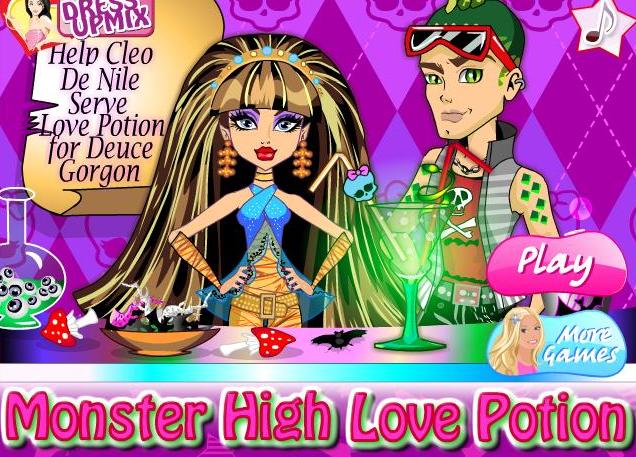 monster high dolls love potion girls game